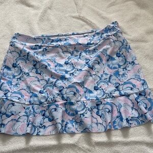 Floral Blue and Pink Bikini Skirt